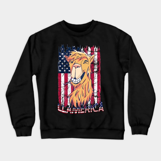 Llamerica funny llama funny alpaca america Crewneck Sweatshirt by JayD World